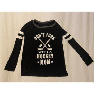 Zutter USA Women's Don't Puck with a Hockey Mom Parody Long Sleeve Medium